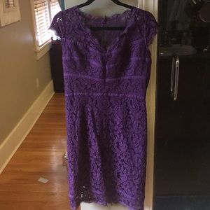 Adrianna papell lace purple cocktail dress